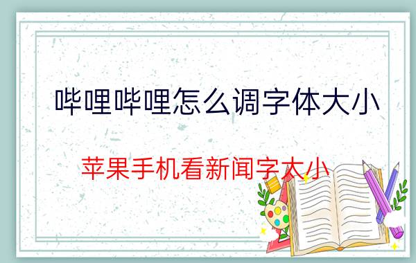 哔哩哔哩怎么调字体大小 苹果手机看新闻字太小，怎样放大？